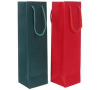 Abaodam 24pcs Christmas Wine Packaging Bags Reusable Paper Bottle Bags for Festive Party Single Bottle Carrier Pouch Handle