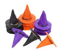 Abaodam 24pcs Hats: Halloween Witch Hats Wine Bottle Toppers, Dollhouse Decorations, DIY Craft Supplies, Assorted Colours, 1.49 Inch