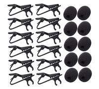 Abaodam 24pcs Microphone Accessories with Clip Design Material Microphone Cloth Clips and Windscreens for Office and Recording Use Easy to Attach Shirt Collar