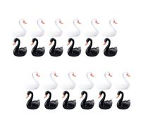 Abaodam 24Pcs Miniature Swan Figurines Black White Tiny Animal Figures for Fairy Garden DIY Dollhouse Decor Micro Landscape Garden Ornaments