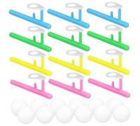 Abaodam 24pcs Montessori Floating Ball Balance Game with Blow Pipes for Indoor Outdoor Party Fun Enhances Motor Skills Hand Eye Coordination and Social Interaction