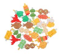 Abaodam 24pcs Resin Food Charms with Hanging Hole for Jewellery Making, Adorable Mixed Style Cute Charms, Easy to Use Pendants for DIY Crafting and Accessories Assorted style