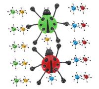 Abaodam 24pcs Sticky Stretchy Ladybug for Simulated Crawling Wall Climbing Playthings Lightweight Sensory Educational for Classroom Prizes and Basket Fillers