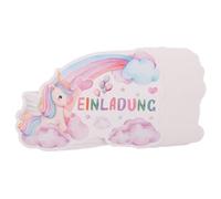 Abaodam 24pcs Unicorn Full Month and 100 Days Celebration Invitations with Envelopes - Cute Party Invitation Cards for Family Gathering and Little ’ Birthday Party, 5.9" X 4"