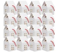 Abaodam 24pcs White Paper Candy Boxes with Hollowed House Pattern, Multi-purpose Handheld Gift Boxes for Party and Festive Occasion, Well-made Small Packaging Supplies