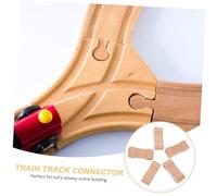 Abaodam 24pcs Wooden Railway Track Expansion Straight Connectors Educational for Natural Wood Train Track Accessories