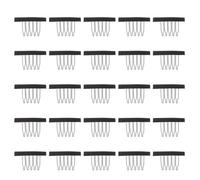 Abaodam 25pcs Black Steel Wig Clips 6-teeth Design, Easy to Sew Cloth Hair Snap Comb Clips, Assistant for Hair Extension, Suitable for DIY Making and Professional Use