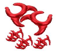 Abaodam 25pcs Devil Horn Headband Halloween Birthday Balloons Large Balloons Halloween Foil Decorations Backdrop Prop Aluminum Film Red