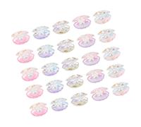 Abaodam 25pcs Glow Dark Resin Shells with Pearlescent Gradient Colors Mini Seashell Charms for DIY Craft Fairy Garden Accessories Fish Tank Decor Lightweight Travel-friendly Ornaments
