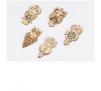 Abaodam 25pcs Hanging Wooden Cutouts DIY Wood Cutouts Craft Beige Owl Shape Handmade Ornaments Wood Material Home Decoration