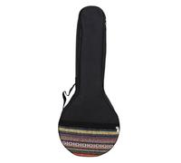 Abaodam 26-inch Four-string Banjo Case Padding, Portable Shoulder Bag Ethnic Pattern, Black Banjo Container and Instrument Carrier for Travel and Storage