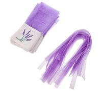 Abaodam 28pcs Lavender Sachet Bags Set, 6.3x2.8in Gauze Drawstring Pouches with Linen Burlap Fabric, Empty Small Decorative Bags for Dried Lavender, Jewelry, Craft Projects, and Closet