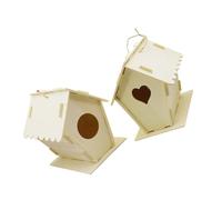 Abaodam 2PC DIY Wooden Bird Nest Ornament Solid Pine for Garden Decoration Protective Cozy Home for Birds Suitable for Indoor Outdoor Display and DIY Micro Landscape