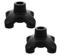 Abaodam 2pcs 4 Prong Rubber Walking Cane Tips Self Standing Quad Base, Non-Slip Walking Stick Pads for Elderly Users, Maintain Balance and Reduce Ground Vibrations, Suitable for Climbing