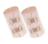 Abaodam 2Pcs 7.5Cm X 4.5M Elastic Compression Striped Cotton Wrap for Sports Injuries, Knee and Leg, Breathable Pressure Wraps for Wounds and Sprains