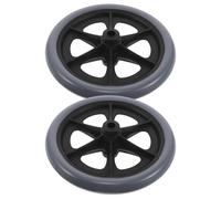 Abaodam 2pcs 8 Inch Gray Plastic Bearing Replacement Caster Wheels for Wheelchair Front Tires, Solid Anti-Slip Mobility Scooter and Walker Accessories