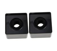 Abaodam 2pcs Abs Microphone Logo Flags Station Cubes for Reporters Professional Interview Mic Logo Holders Black Sturdy Square Design