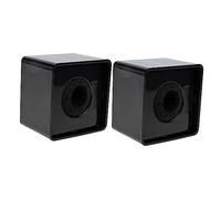 Abaodam 2pcs Abs Square Cube Microphone Station Logos for Reporters, Black Microphone Flag Holder for Interview and Tv Broadcast Use