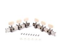 Abaodam 2pcs Acoustic Guitar Tuning Pegs Keys Machine Heads for Classic Guitar, Silver Plastic and Metal Material, Standard 35mm Spacing, Easy to Use Replacement Parts