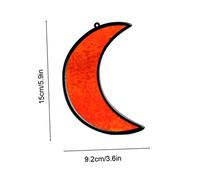 Abaodam 2pcs Acrylic Moon Suncatchers Hanging Window Decor Lightweight Stained Style Wall Ornament for Bars Indoor Spaces Durable and Dazzling