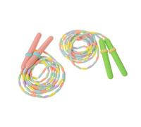 Abaodam 2PCS Adjustable Beaded Jump Rope for Lightweight PE Training Skipping Rope with Non-slip Handles for Boys Outdoor Fitness and Beginner Exercise