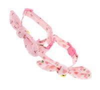 Abaodam 2pcs Adjustable Bow Tie Cat Collar with Bell Removable Bunny Ear Bow Breakaway Cotton Kitten Collars for Small Dogs and Cats Lightweight Everyday Wear