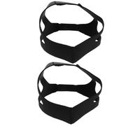 Abaodam 2Pcs Adjustable Breathable Night Time Chin Strap Snoring Device for Adults - Soft Elastic Jaw Strap Stop Snoring Aid for Mouth Breathers in Black