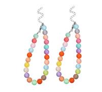 Abaodam 2pcs Adjustable Candy Color Bead Dog Collar for Small Dogs Durable Colorfast Pet Necklace for Daily Walks Parties and Photoshoots Stylish Pet Jewelry Accessory
