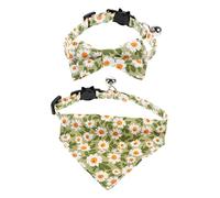 Abaodam 2pcs Adjustable Cat Scarf Bow Collar for Parties Festivals and Photos Cozy Breathable Kitten Neck Accessories Stylish Pet Outfit