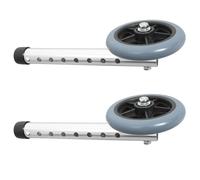 Abaodam 2pcs Adjustable Height Walker Wheels Aluminum Alloy Caster Replacement for Mobility Aids, Sturdy Gray Drive Walker Caster Accessories Suitable for Walking Frames