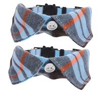 Abaodam 2pcs Adjustable Kitten Collar with Cute Bow Tie and Bell Breathable Cloth Material Pet Collar for Cats and Puppies Safe and Cozy for Daily Wear Parties and Photos