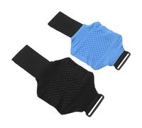 Abaodam 2Pcs Adjustable Leg Phone Strap for Running and Hiking, Non-Slip Elastic Calf Band Cell Phone Holder Bag, Universal Fit Mobile Armband for Men and Women, Black and Blue