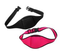 Abaodam 2Pcs Adjustable Mic Waist Belt with Secure Storage Pouch for Microphones and Devices Fitness Instructor Microphone Holder Bag for Running Gym and Outdoor Use Black and Rose Red