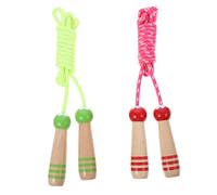 Abaodam 2pcs Adjustable Skipping Ropes for Lightweight Wooden Handle Jump Ropes Red Green for and Health Improvement