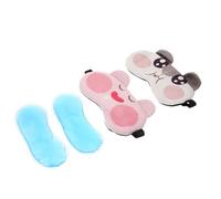 Abaodam 2Pcs Adjustable Sleeping Mask Cartoon Eye Shade Ice Pack Cold Compress Lightweight Breathable Eye Mask for Boys and Comfortable Sleep and Stress Relief