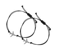 Abaodam 2pcs Adjustable Woven Friendship Bracelet with Airplane Charm for Men and Women Handmade Braided Rope Jewelry Comfortable Fit Travel Gift for Sharing and Everyday Wear