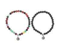 Abaodam 2pcs Agate Muslim Prayer Beads Bracelet Elastic Tasbih Rosary for Ramadan Eid Worship Daily Wear Stylish Islamic Wrist Accessory for Women