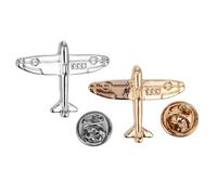 Abaodam 2pcs Airplane Shape Brooch Stylish Lapel Pin Zinc Alloy Lightweight Decorative Men Women Weddings Business Meetings 1.18x0.94x0.43in