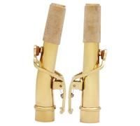Abaodam 2pcs Alto Sax Neck Straight Curved Necks for Soprano Sax Accessories Copper Cork Material Smooth Touch for Comfortable Playing