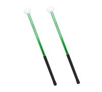 Abaodam 2pcs Aluminum Alloy Drum Mallets with Felt Heads for Percussion Instruments Durable Performance Drumsticks for Practice and Marching Band Green