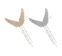 Abaodam 2pcs Angel Wings Hair Clips with Rhinestone Decoration and Comfortable Touch, Alloy Material Hair Accessories for Women and Girls, Elegant Style for Occasions