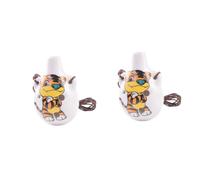 Abaodam 2pcs Animal Pattern Ocarina Music Instrument Ocarina Flute Desktop Decor for Beginner Professional Performer Tiger Pattern