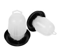 Abaodam 2Pcs Automatic Chicken Water Dispenser Bucket Poultry Waterer with Clip, 0.75Kg Capacity White Base, Suitable for Chickens, Ducks, and Geese Drinking and Feeding