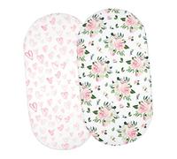 Abaodam 2pcs Baby Bassinet Mattress Pad Cover Elastic Sheets for Safe Comfortable Sleep Change Pad Protector Fun Patterns Easy Wash