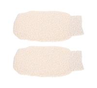 Abaodam 2pcs Bamboo Fiber Exfoliating Gloves Body Scrub Mitts for Arms and Chest, Strong Decontamination, Machine Washable Bath Massage Towel Gloves for Effective Skin Cleansing