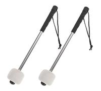 Abaodam 2Pcs Bass Drum Mallet with Felt Head Ergonomic Stainless Steel Handle for Percussion Instruments Slip Grip Drumsticks for Various Music Genres