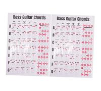 Abaodam 2pcs Bass Guitar Chord Chart Poster Beginner-friendly Learning Supply Music Reference Guide for Chords and Scales for Teachers and Students