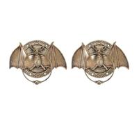 Abaodam 2pcs Bat Shape Door Knocker Antique Front Door Decor Black Handle for Villa Entrance