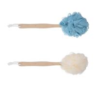 Abaodam 2pcs Bath Flowers Long Handle Bath Brush Wood Scrubber for Hard-to-Reach Areas Simple Design Comfortable Experience Essential for Household Use in Seasons