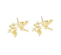Abaodam 2pcs Bird Branches Brooches Small Pins for Clothing and Bag Decoration Electroplated DIY Accessories Elegant Tree Branch Style Crafting Pins for Women